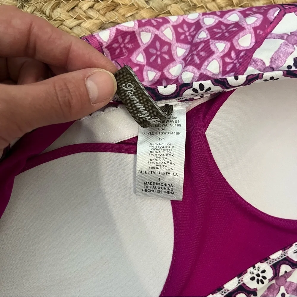 Tommy Bahama 262915 Women Tiles Of Tropic Wire-free Bandeau One-piece Size 4
